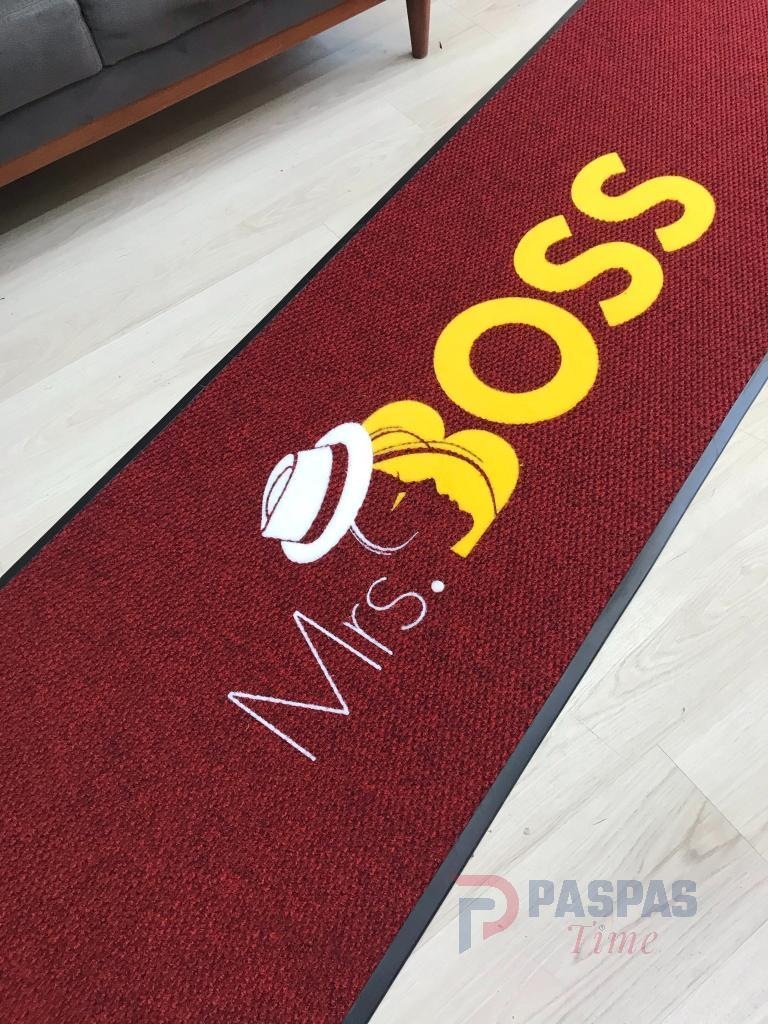 Bordo zeminli sarı logolu paspas P4932 Bordo zeminli sarı logolu paspas P4932