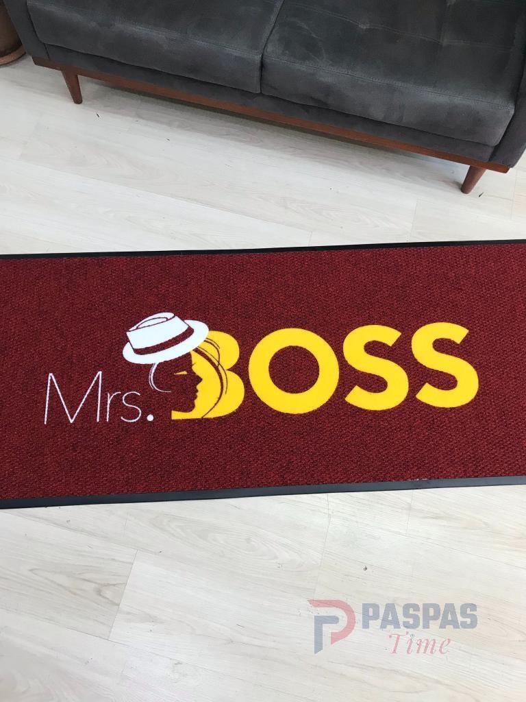 Bordo zeminli sarı logolu paspas P4932 Bordo zeminli sarı logolu paspas P4932