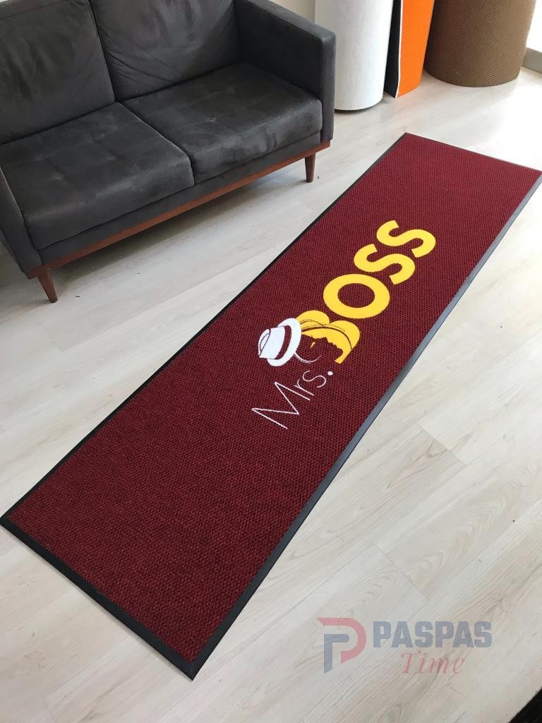 Bordo zeminli sarı logolu paspas P4932 Bordo zeminli sarı logolu paspas P4932