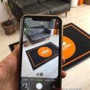 Siyah zeminli turuncu logolu paspas P4941