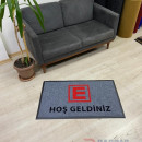 E logolu gri zeminli kırmzı siyah logolu paspas P7442 E logolu gri zeminli kırmzı siyah logolu paspas P7442