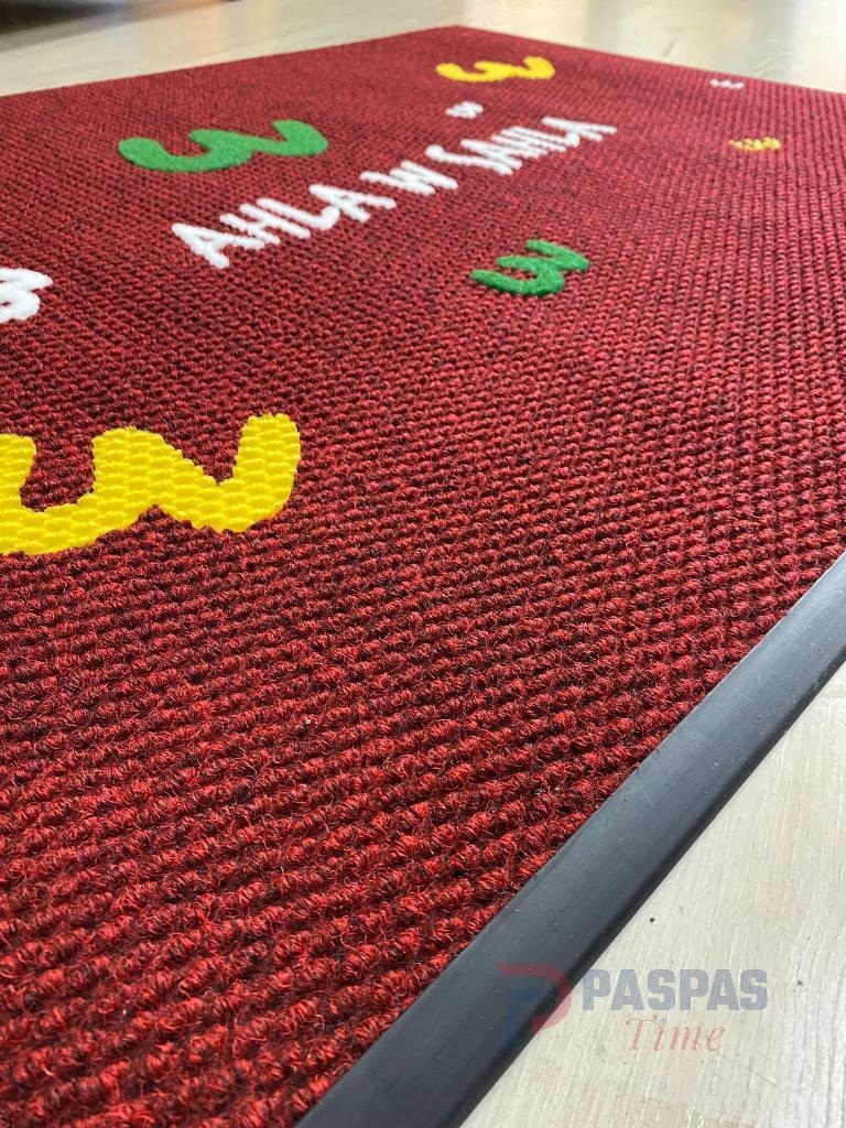 Bordo zeminli sarı yeşil beyaz logolu paspas P7844 Bordo zeminli sarı yeşil beyaz logolu paspas P7844